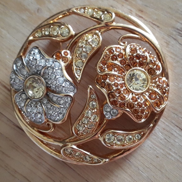 Authentic Swarovski Crystal Swan Stamped 2001 Flower Brooch E103 - Picture 13 of 17